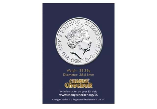 2020 UK British Red Cross Certified BU £5 obverse in Change Checker packaging