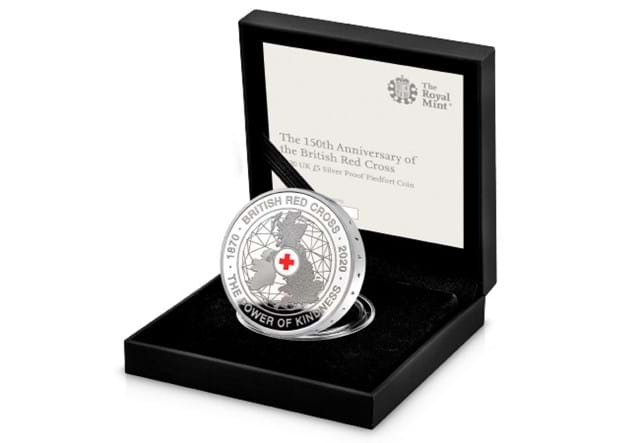 UK 2020 British Red Cross Silver Piedfort £5 Coin in display box