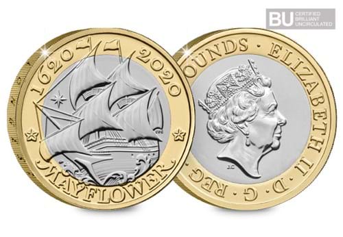 Change Checker 2020 Mayflower £2 Coin both sides