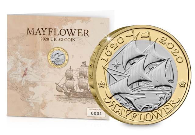 Change Checker 2020 Mayflower £2 Card and Coin Reverse