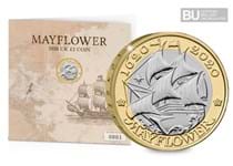 This exclusive Change Checker Display Card houses the UK 2020 Mayflower £2, which has been protectively encapsulated in Change Checker CERTIFIED BU Packaging, ready to display. Edition Limit: 4,995.