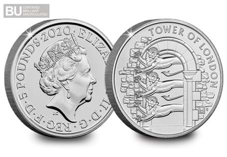 This is the second coin issued in The Royal Mint's 2020 The Tower of London Collection. It features The Royal Menagerie & is protectively encapsulated & certified as Brilliant Uncirculated quality.