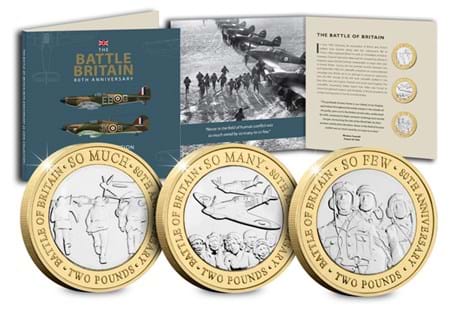 2020 marked the 80th Anniversary of the Battle of Britain. This set features 3 £2 coins, each inspired by a line from Winston Churchill's wartime speech 'The Few'.