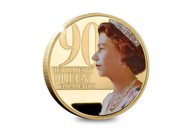 Jersey 1996 gold 50p QEII colour portrait 90th Birthday Coin reverse