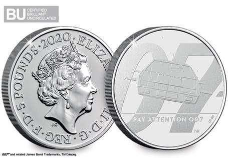 This £5 coin was issued in 2020 as part of a three-coin series celebrating the UK's favourite secret agent, James Bond. 