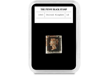 The 1840 Penny Black Stamp in capsule