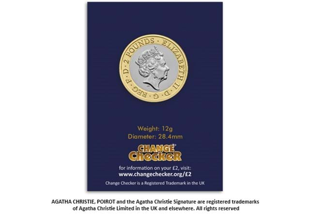 2020 Agatha Christie Commemorative obverse with Change Checker packaging