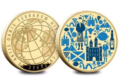 Your Scotland Commemorative features iconic Scottish images and is Gold-Plated. The commemorative comes in a Presentation Box with a Certificate of Authenticity.