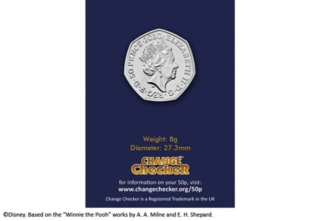 Winnie the Pooh BU 50p Christopher Robin obverse in Change Checker packaging