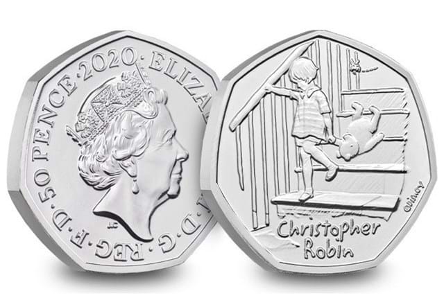 Winnie the Pooh BU 50p Christopher Robin obverse both sides