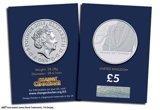 Change Checker James Bond BU 5 Pound both sides in Change Checker packaging