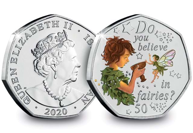 The 2020 Peter Pan Colour 50p Notecard Obverse and Reverse