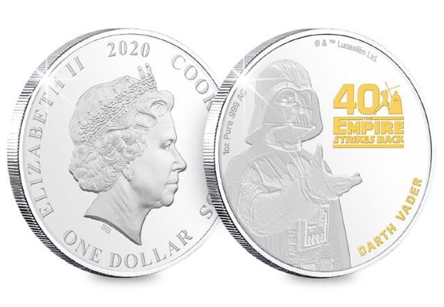 STAR WARS The Empire Strikes Back 40th Anniversary Silver Proof Set Darth Vader both sides