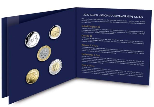 2020 VE Day Allied Nations Coin Pack inside