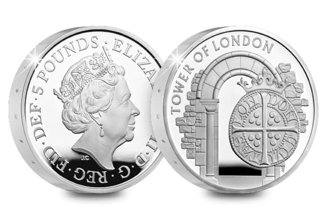 UK 2020 The Royal Mint Silver-Proof Piedfort 5 Pound both sides