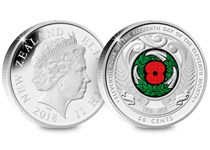 This 50 cent coin from New Zealand was issued in 2018 to mark 100 years since the First World War Armistice in 1918. 