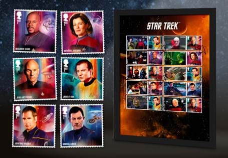 Features Royal Mail's brand new 2020 Star Trek Collector Sheet alongside officially licensed Philatelic Labels. The stamps are postmarked with the First Day of Issue, 13.11.20. EL: 1,995