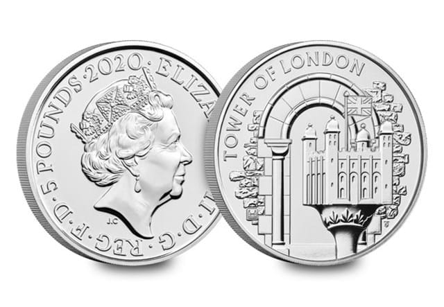 The White Tower £5 Coin Obverse and Reverse