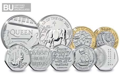 This set includes a mix of nine coins of different denominations all issued in 2020. Each coin has been struck to a superior Brilliant Uncirculated quality. 