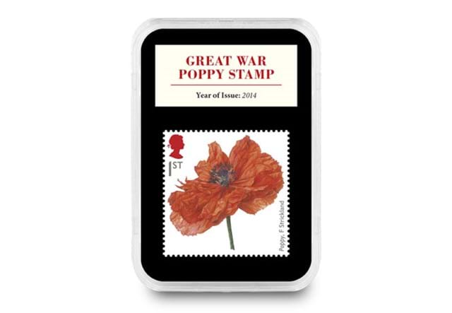 2020 Remembrance Coin and Stamp Collection Great War Poppy Stamp 2014 in slab