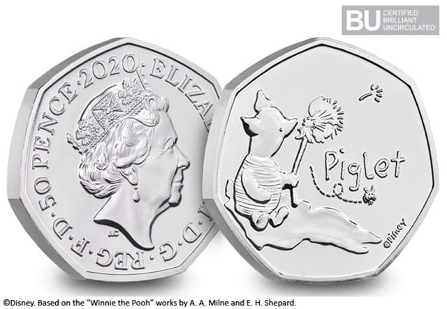 Winnie the Pooh 50p Piglet both sides