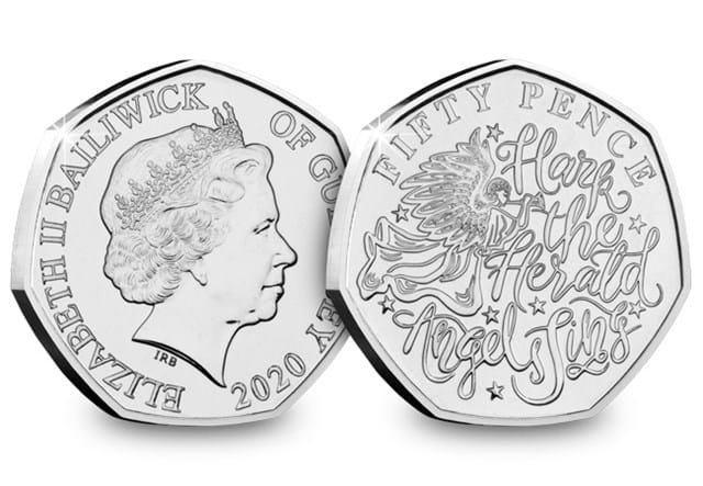 The Christmas Carol 50p Coin Collection Pack Hark the Herald Angels Sing both sides