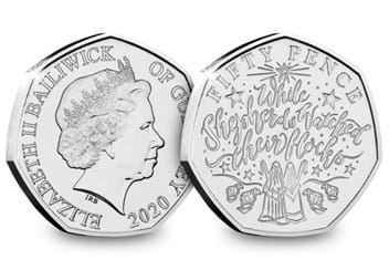 The Christmas Carol 50p Coin Collection Pack While Shepherds Watched Their Flocks both sides