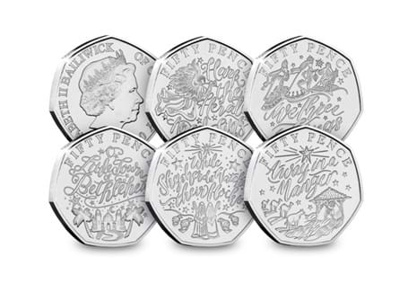 All five of the 2020 Christmas Carol 50p Coin in wallet. Uncirculated Quality.
