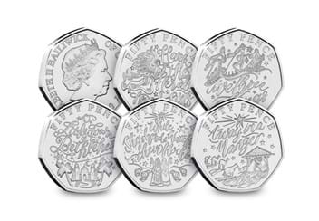 The Christmas Carol 50p Coin Collection Pack reverses with obverse