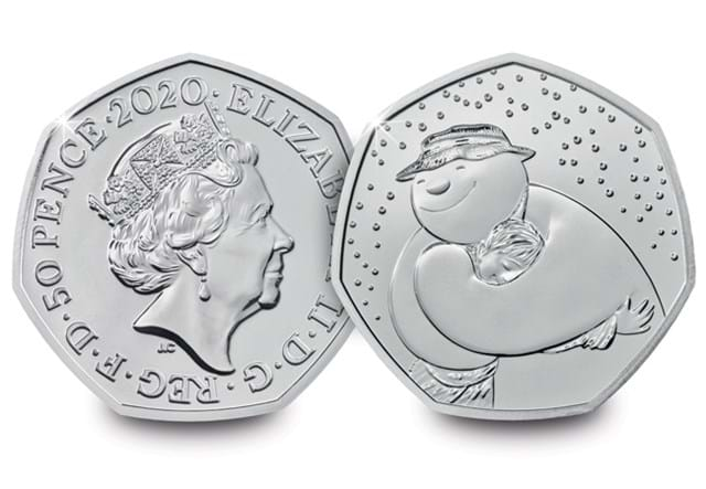 The Snowman CERTIFIED BU 50p Obverse and Reverse