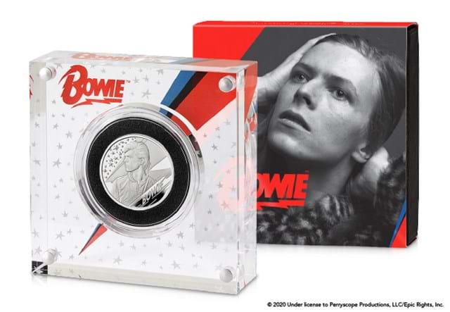 UK 2020 David Bowie Half Ounce Silver Coin in Perspex and Carton