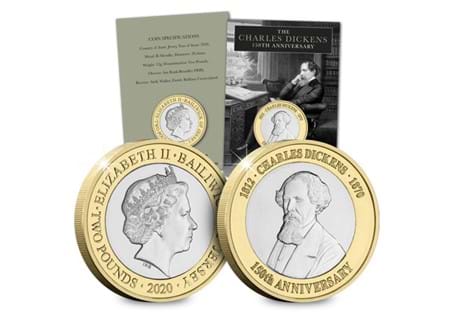 2020 marks the 150th anniversary of Charles Dickens death. To commemorate such a legend in literature, Jersey have released a BU £2 featuring a portrait of Dickens, along with his year of birth-death.