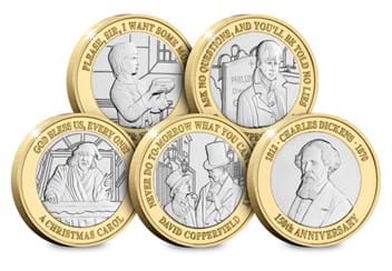 Charles Dickens 150th Anniversary BU £2 Set reverses with white background