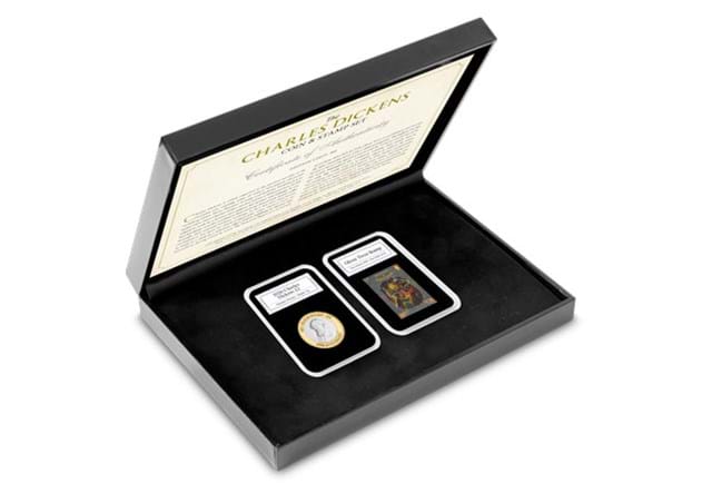 Charles Dickens Coin and Stamp Set in display box