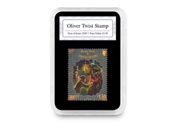 Charles Dickens Coin and Stamp Set Oliver Twist Stamp slab