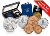 This set marks the 50th Anniversary of Decimalisation by bringing together the Brand New UK 2021 Decimalisation BU 50p alongside the original Britain’s First Decimal Coins pack issued in 1971. 