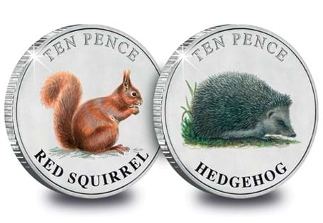 This stunning 2020 Guernsey Woodland Mammal 10p Pair features illustrations of the much loved Hedgehog and Red Squirrel. The coins are limited to just 19,995, struck to BU quality.