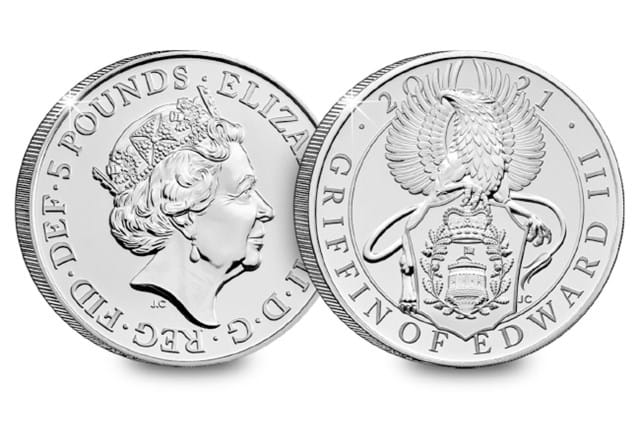 2021 UK The Griffin of Edward III BU £5 both sides