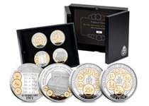 Your Decimalisation Silver Coin Set features 4 new coins, an Isle of Man Decimalisation Crown and £5, a Jersey £5 coin and a Guernsey £5. The coins are struck from .925 silver to a Proof condition. 