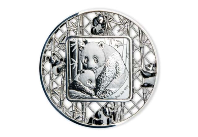 Panda Filigree Silver 2oz Coin Reverse