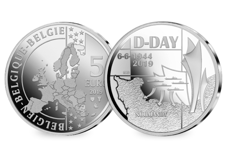 This 5 Euro has been specially issued to commemorate the 75th Anniversary of D-Day in 2019. This coin is in Uncirculated quality.