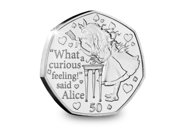 Alice's Adventures in Wonderland BU 50p Coin reverse