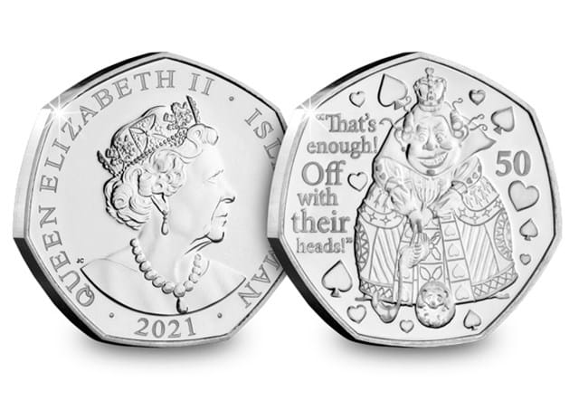 Alice's Adventures in Wonderland BU 50p Set Queen of Hearts Obverse and Reverse