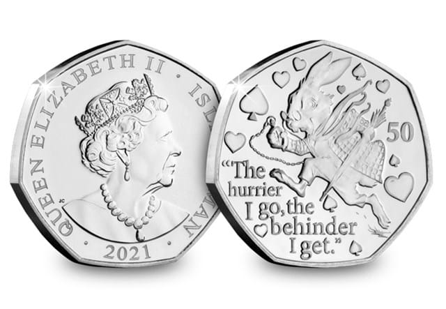 Alice's Adventures in Wonderland BU 50p Set The White Rabbit Obverse and Reverse