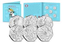 Issued in 2021 this collection features five 50p coins each depicting a character from the Alice in Wonderland book: Alice, the Mad Hatter, the Queen of Hearts, the Cheshire Cat, and the White Rabbit.