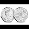 Alice's Adventures in Wonderland BU 50p Set Alice Obverse and Reverse