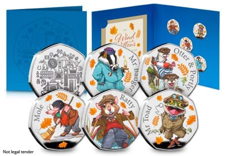 The Wind in the Willows is a renowned Children's Book published in 1908. This commemorative set features the best-known characters. EL: 25,000. With certificate of authenticity.