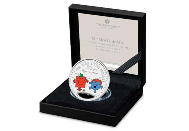 UK 2021 Mr Strong and Little Miss Giggles 1oz Silver Proof Coin in display box
