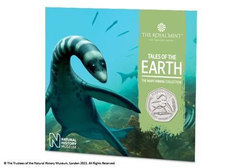 UK 2021 Plesiosaurus 50p BU Pack front