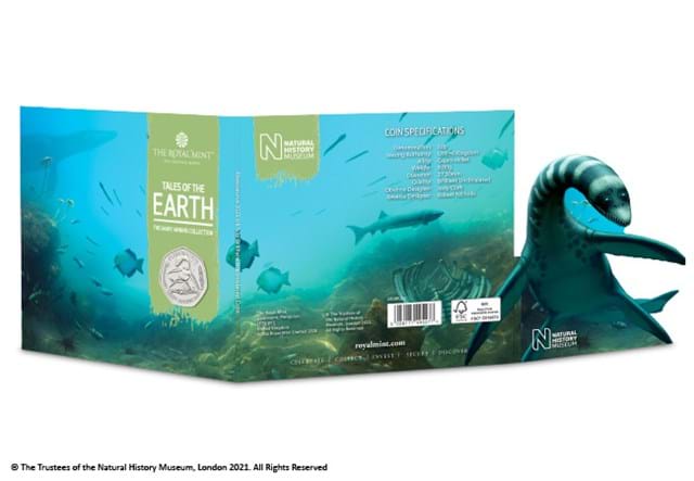 UK 2021 Plesiosaurus 50p BU Pack back